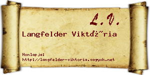 Langfelder Viktória névjegykártya